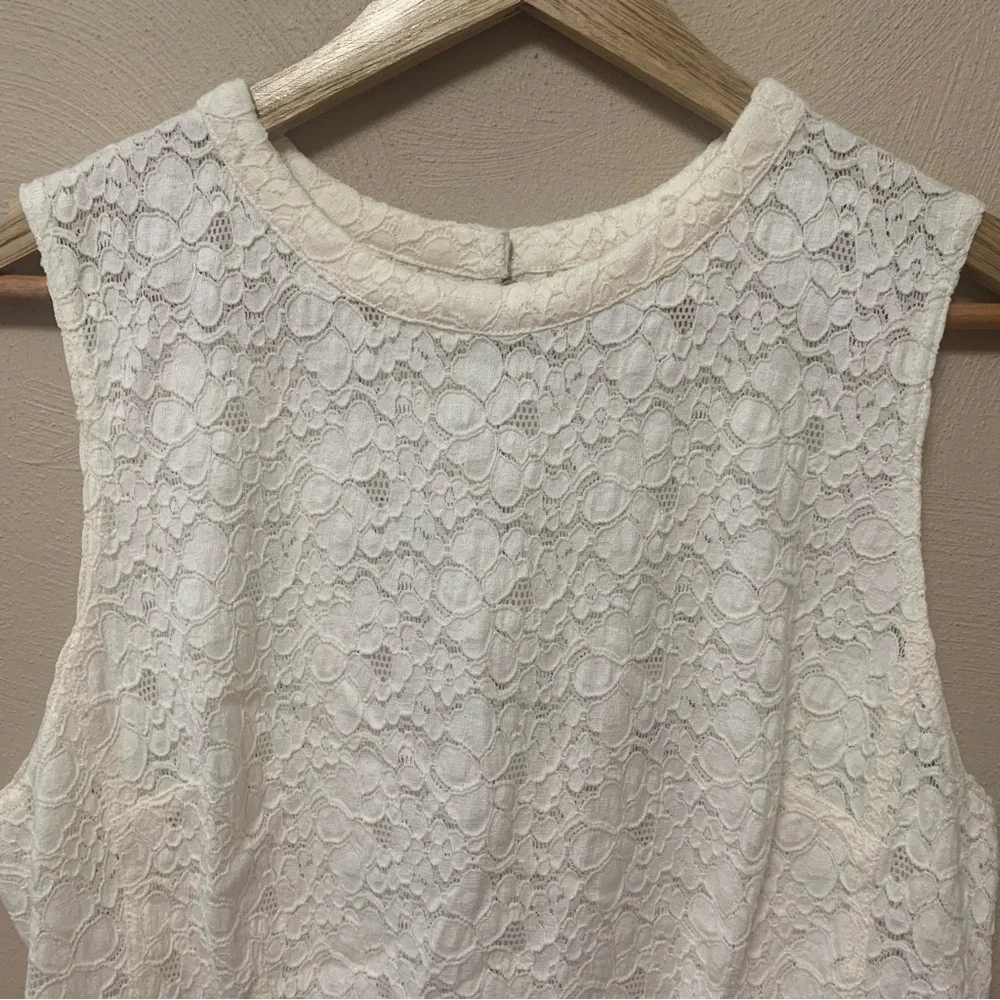 Rebecca Taylor Lace Dart Tank Top White Ivory Cream Size 10 NWT New - Picture 4 of 16